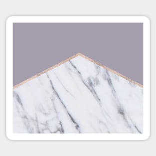 Smokey lilac - rose gold geometric marble Sticker